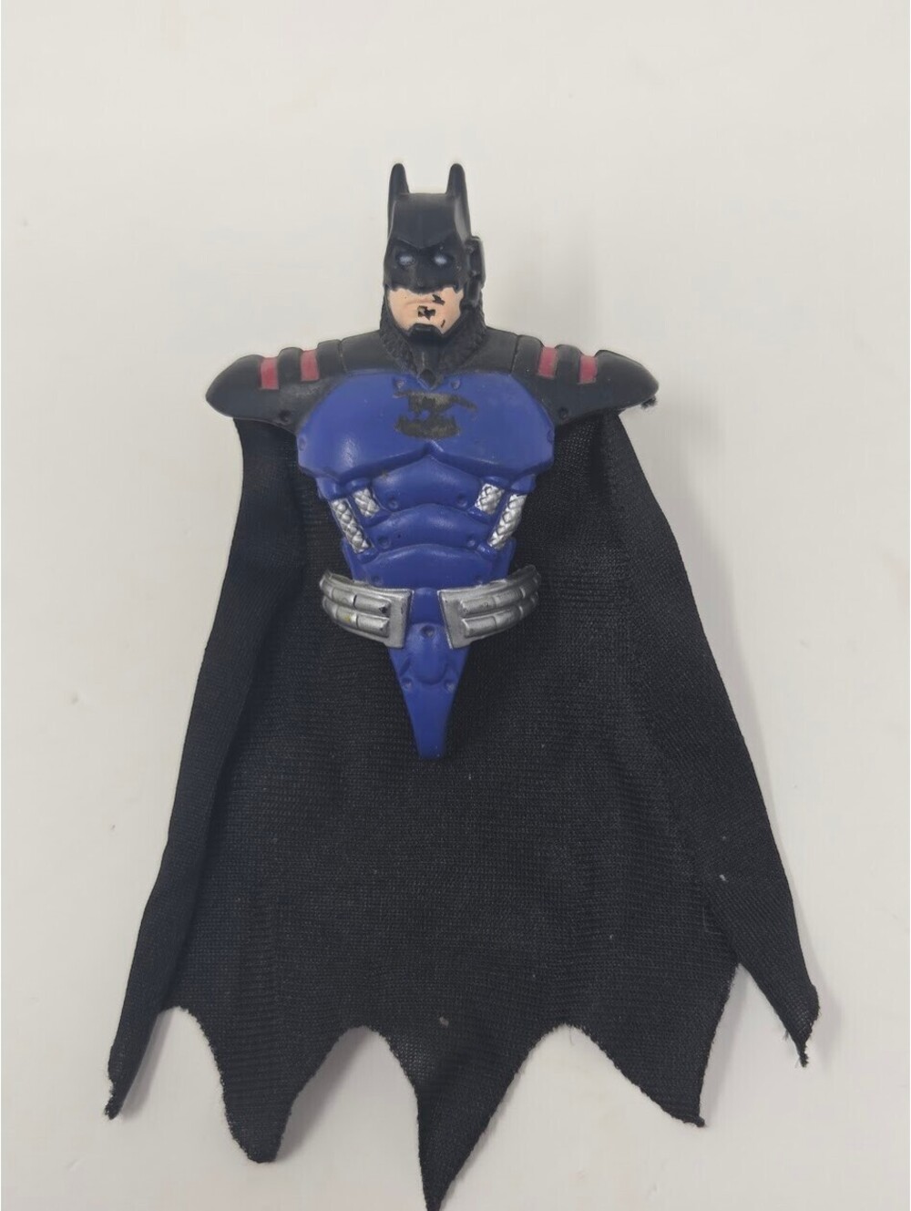 1990s DC Comics Batman Figure Blue Armor Chest Cloth Cape Accessory